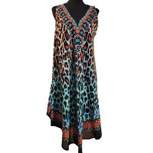High-Low Leopard Print Momo Summer Dress or Cover Up, One Size fits most